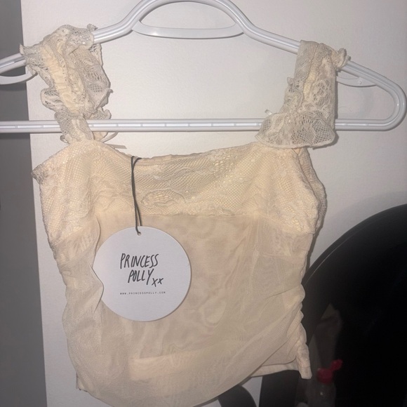Princess Polly Beige Lace Detail Top - Picture 2 of 4